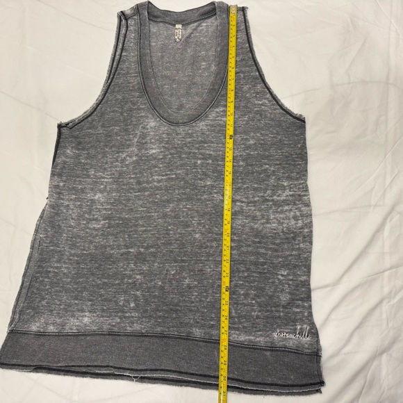 Free People Intimately More Chill Tank Top Grey Acid Wash Embroidered XS - Picture 9 of 10
